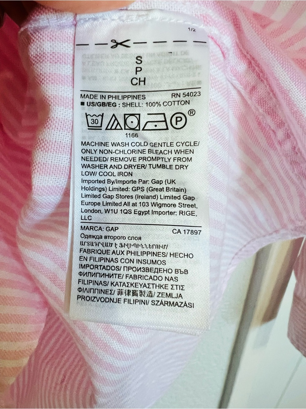 GAP Boyfriend Fitted Pink Stripes Button Down Shirt NWT - Picture 9 of 9